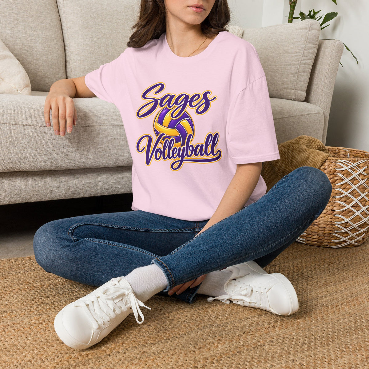 Sages Volleyball T-Shirt — Purple & Gold Team Tee