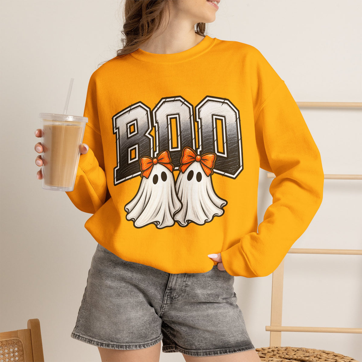 Halloween 'Boo' Ghosts Crewneck Sweatshirt — Cute Spooky Fall Pullover
