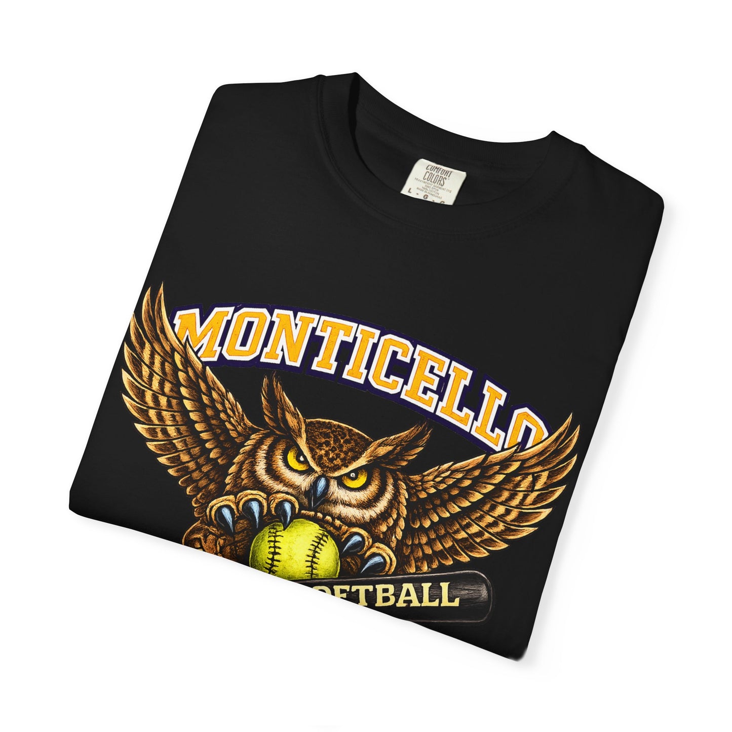Monticello Sages Softball T-Shirt — Vintage Owl & Wings Team Tee