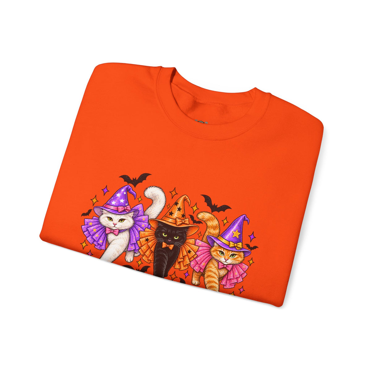 Halloween Witch Cats Crewneck Sweatshirt