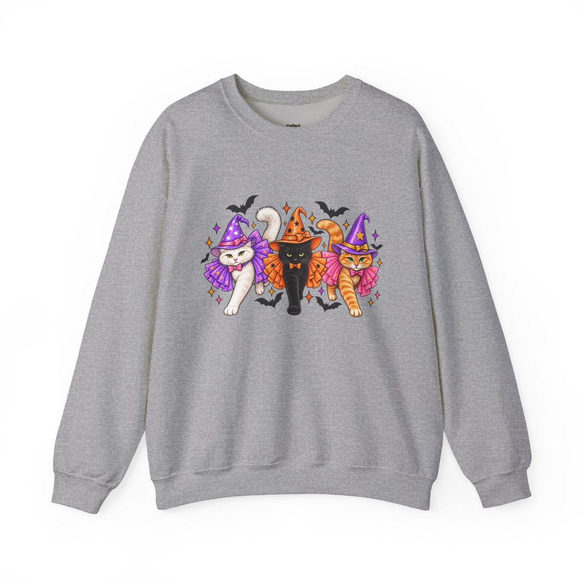 Halloween Witch Cats Crewneck Sweatshirt