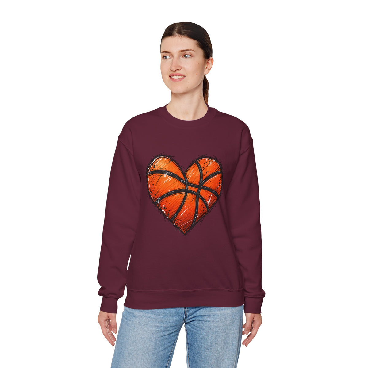 Basketball Heart Crewneck Sweatshirt