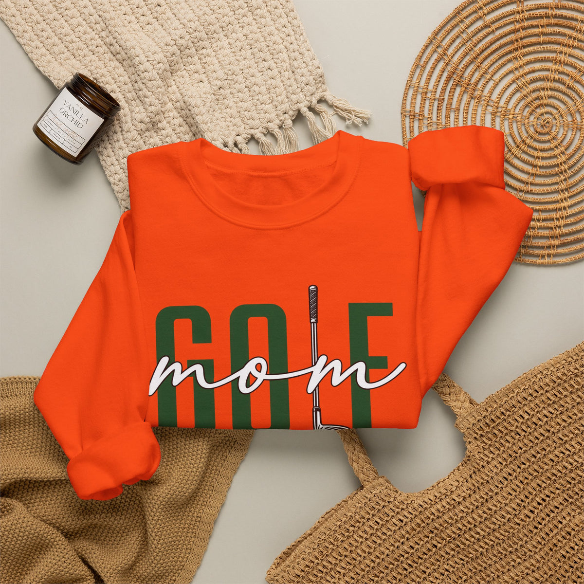 Golf Mom Crewneck Sweatshirt — 'MOM Graphic with Ball
