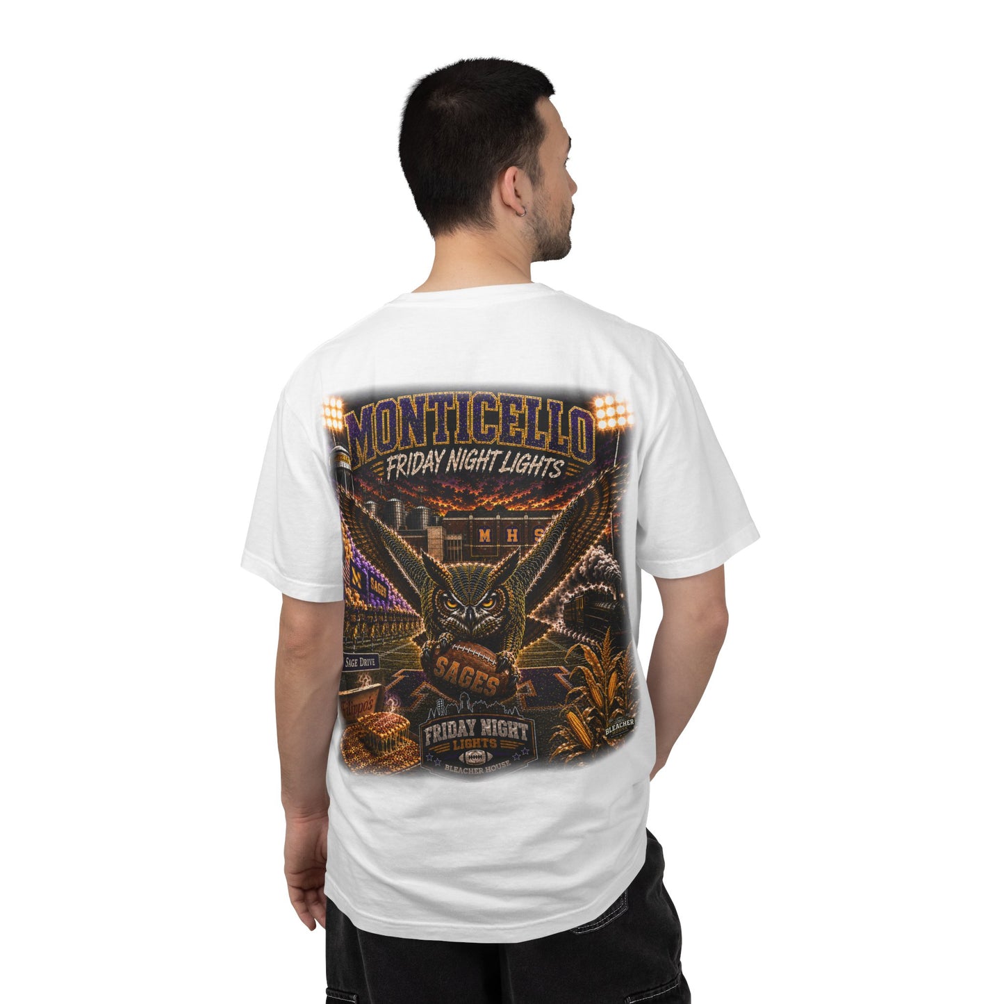 Friday Night Lights T shirt - MONTICELLO Edition - Collector's Edition (Front Patch + Back Design)