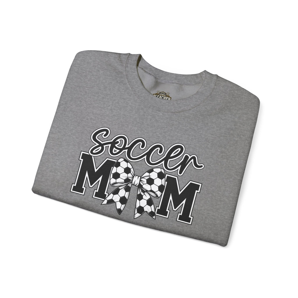 Soccer Mom Crewneck Sweatshirt — Cheer Mom Graphic Pullover with Soccer Bow