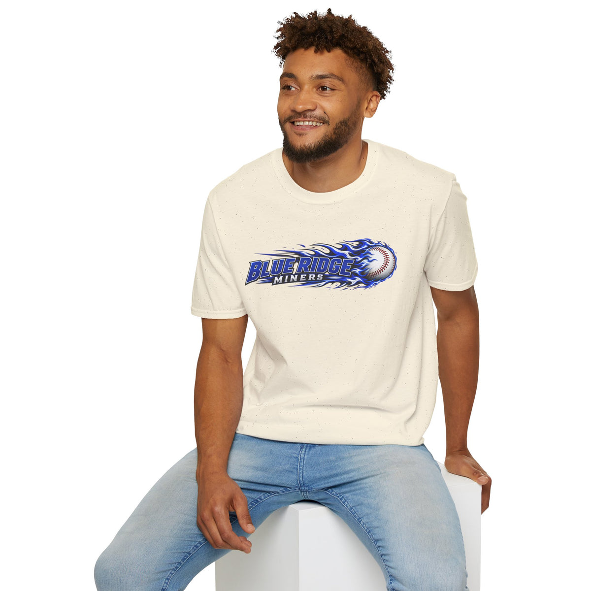 Blue Ridge Miners Flaming Baseball T-Shirt – Flaming Ball Softstyle Tee