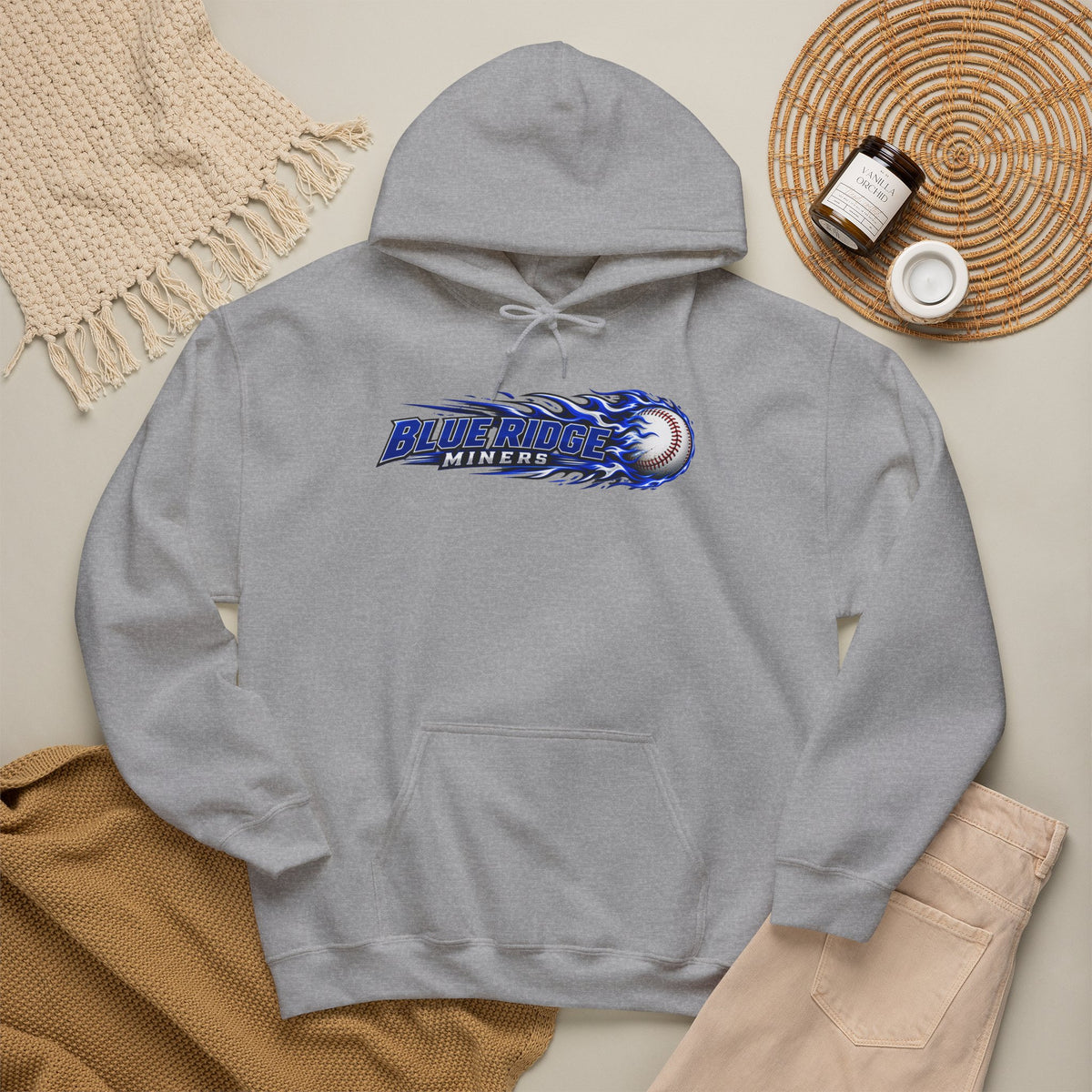 Blue Ridge Miners Flaming Baseball Hoodie – Flaming Ball Hoodie