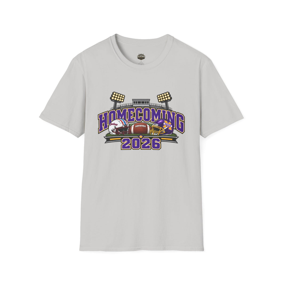 Homecoming 2026 Football T-Shirt — Stadium Lights & Helmets Game Day Tee