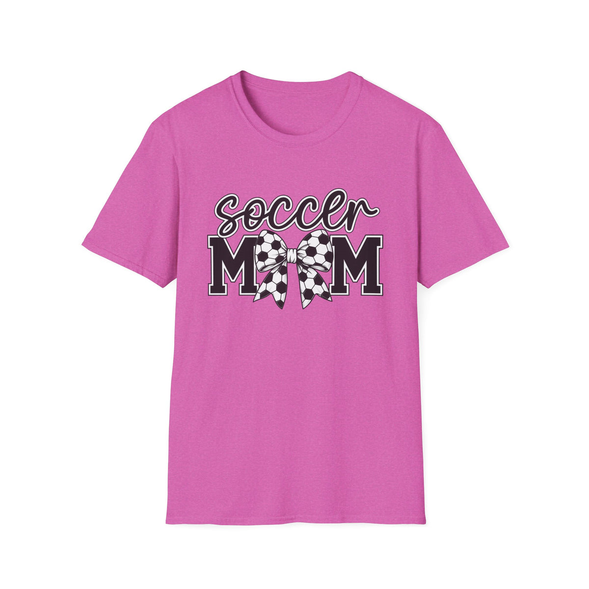 Soccer Mom T-Shirt — Leopard Bow Soccer Ball Design