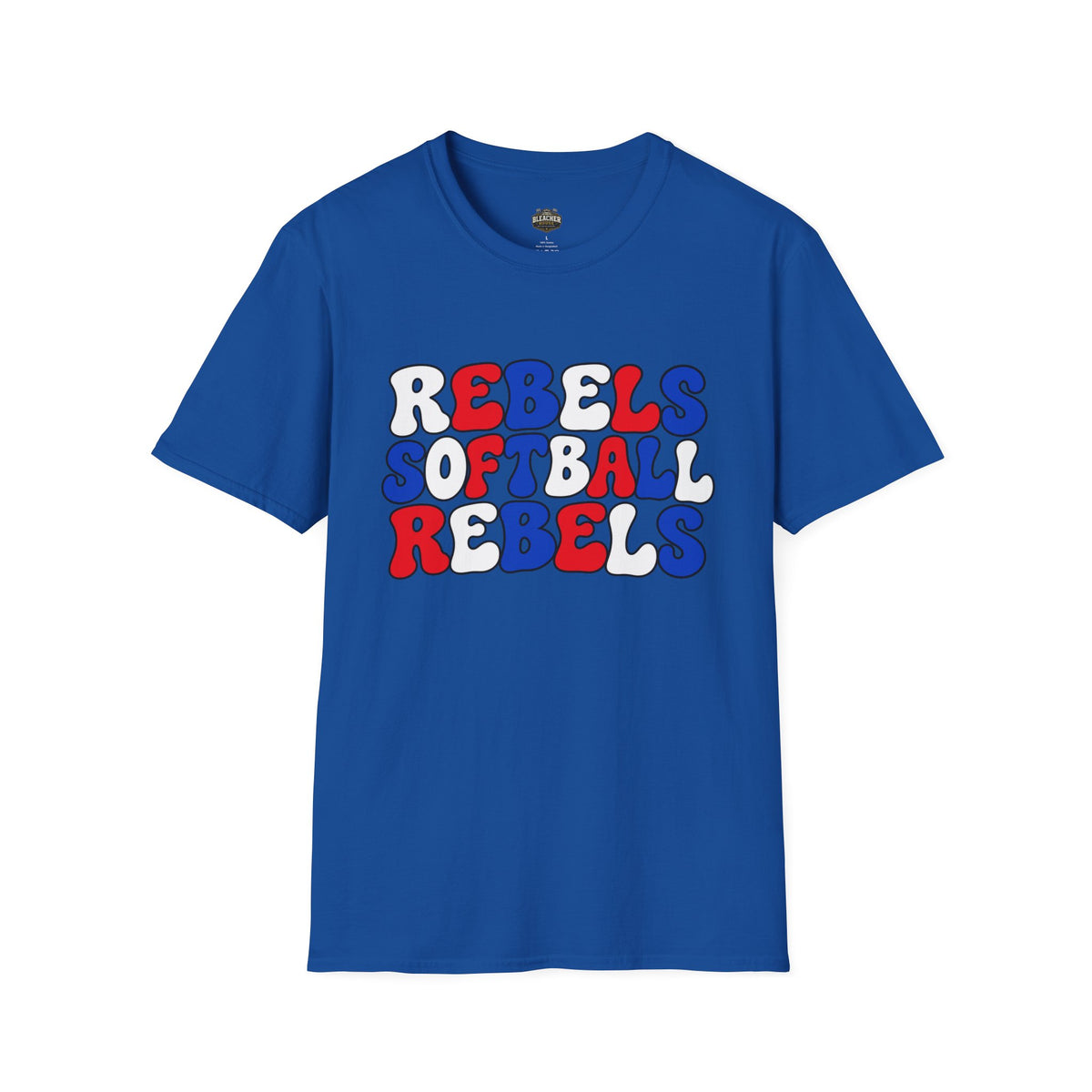 Rebels Softball Graphic T-Shirt — Retro Red & Blue Team Tee