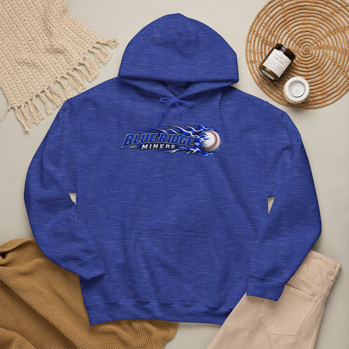 Blue Ridge Miners Flaming Baseball Hoodie – Flaming Ball Hoodie
