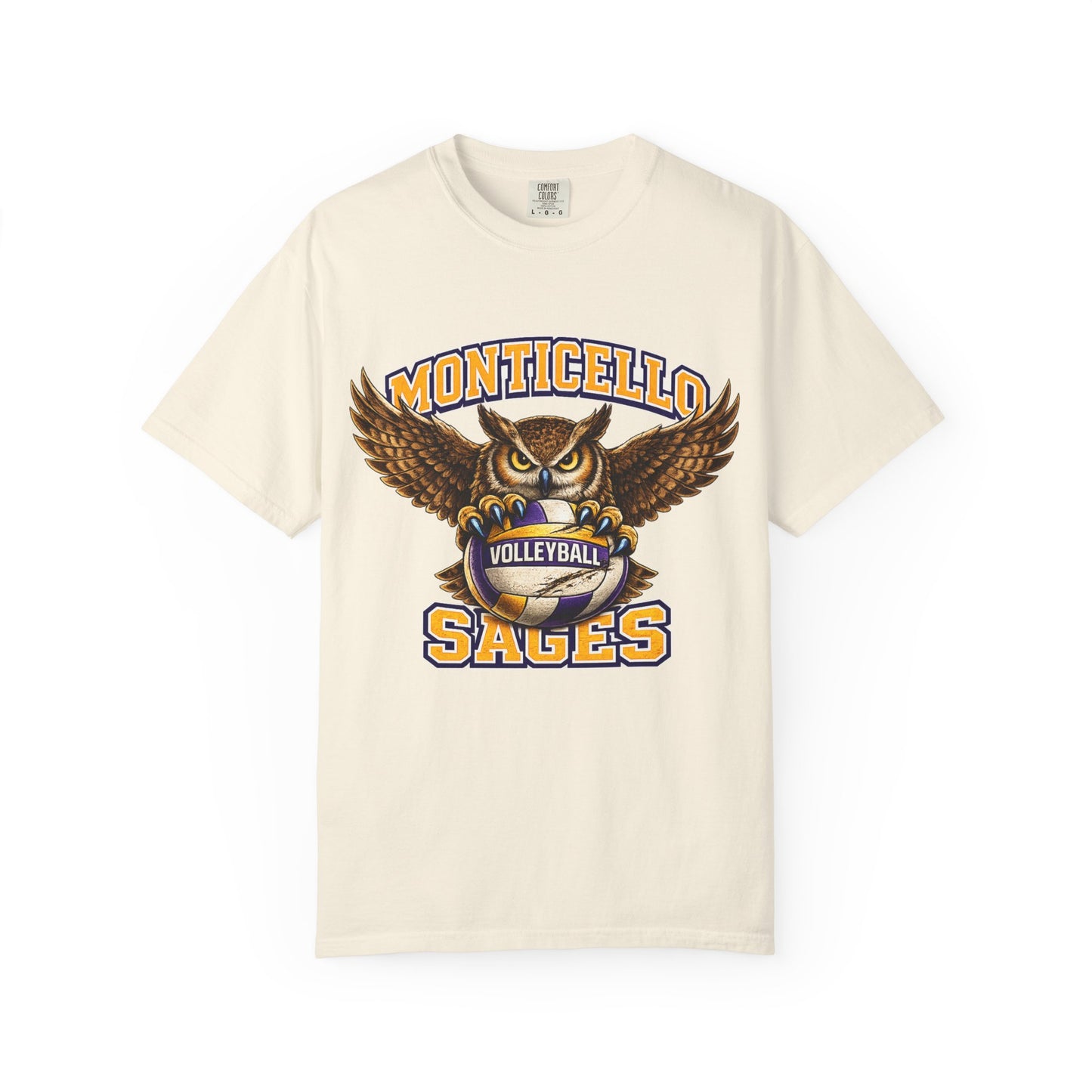 Monticello Sages Volleyball T-Shirt — Vintage Owl & Wings Team Tee