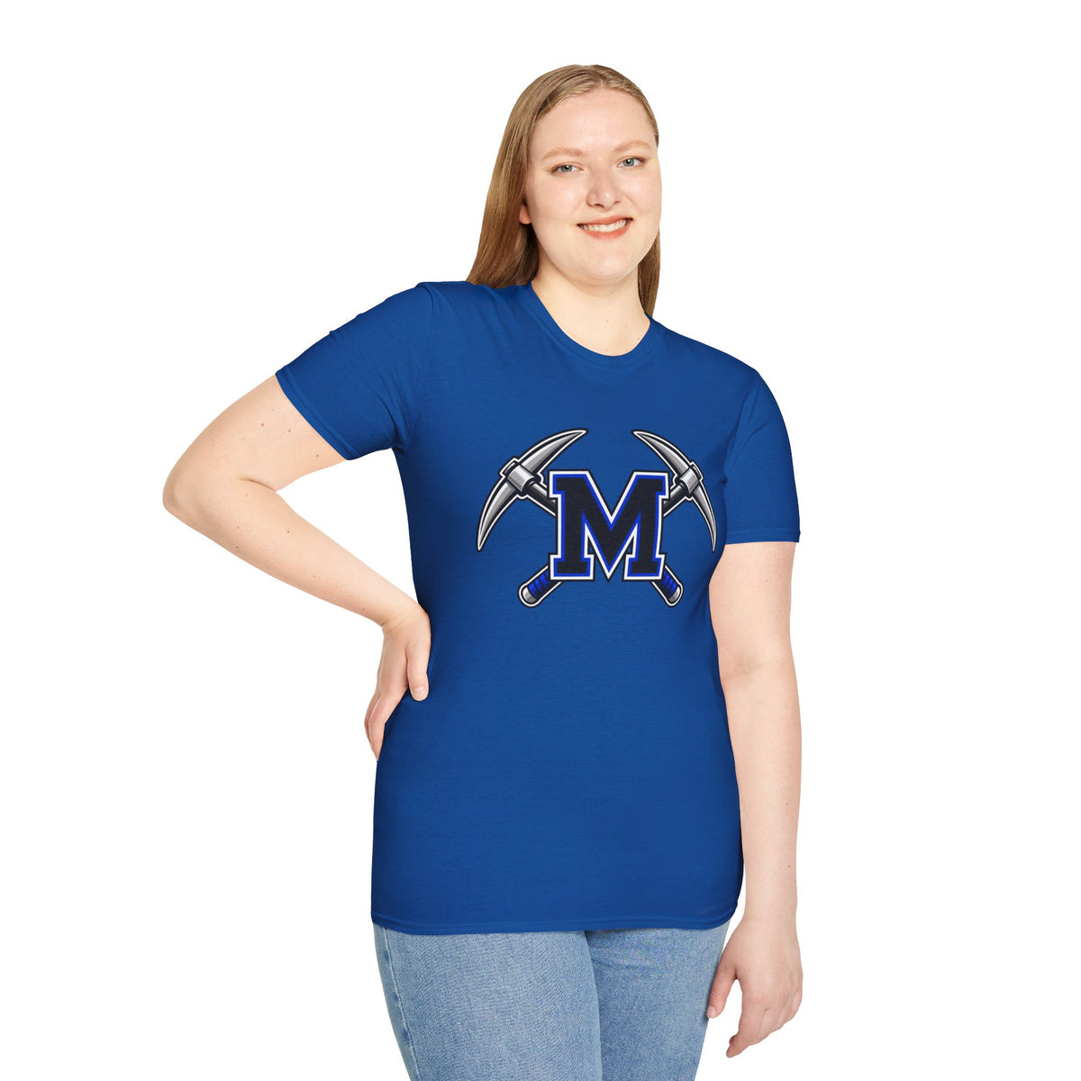 Miner M Logo T-Shirt — Crossed Pickaxes Unisex Softstyle Tee
