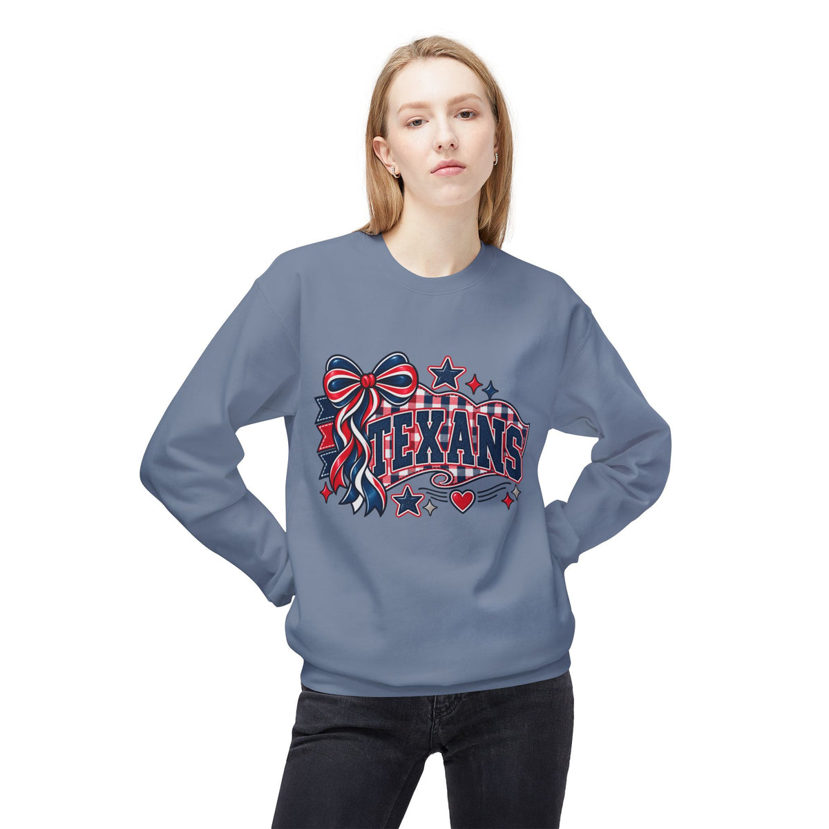 Texans Ribbon & Banner Crewneck Sweatshirt — Team Spirit Pullover