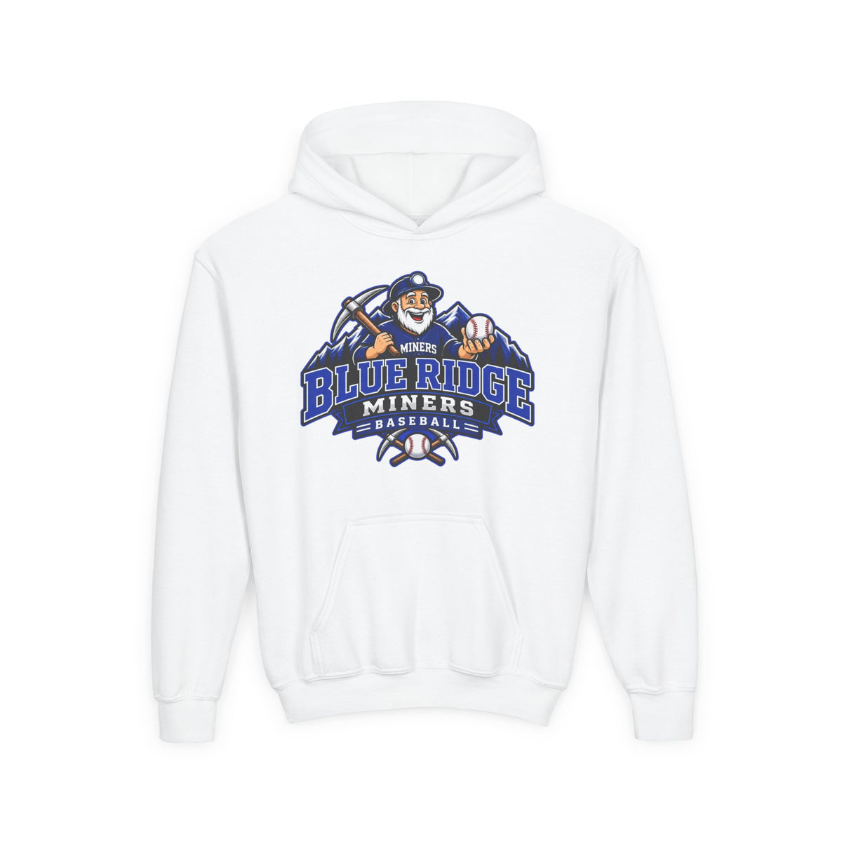 YOUTH Blue Ridge Miners Mascot Logo Hoodie
