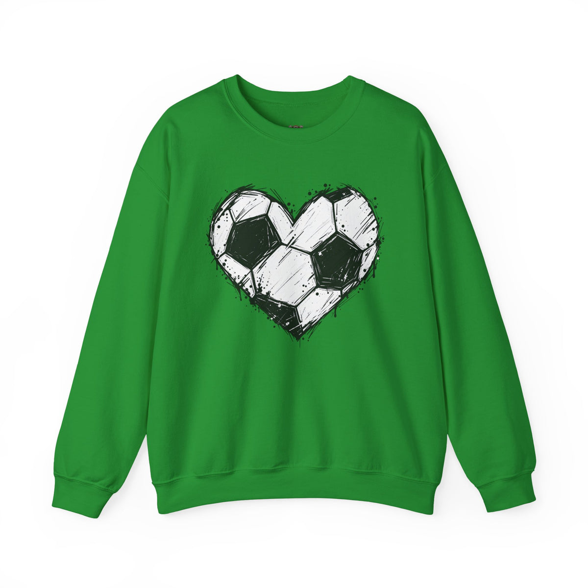 Soccer Heart Crewneck Sweatshirt — Grunge Soccer Ball Graphic