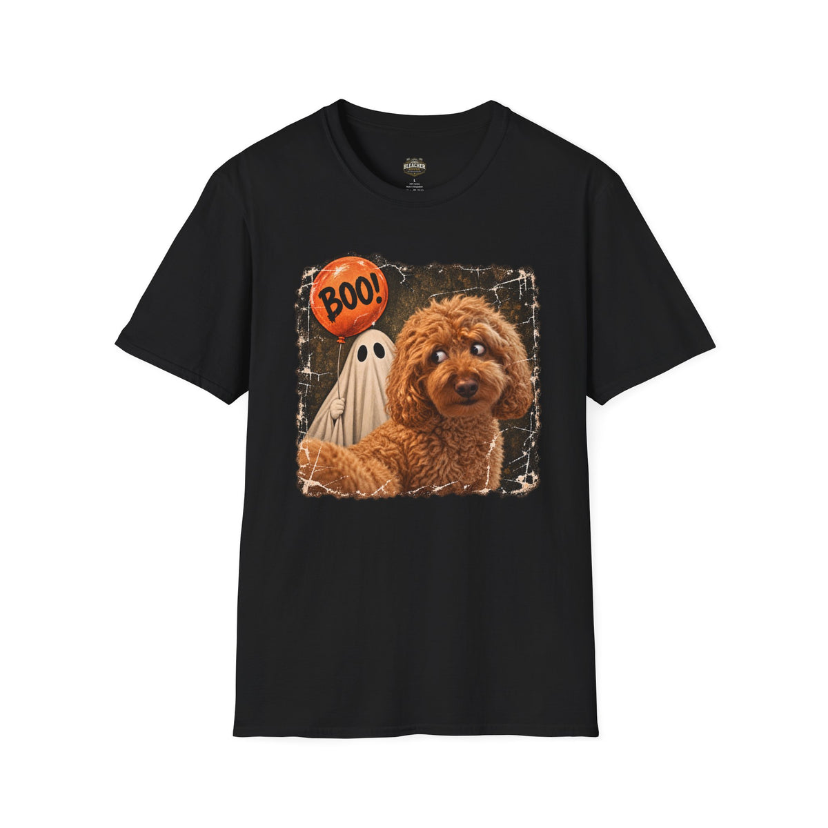 Halloween Dog T-Shirt – Cute Pup with 'Boo!' Ghost Design