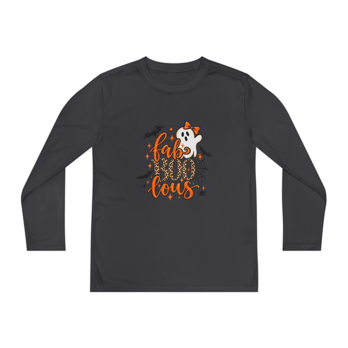 Youth Long Sleeve Tee - "Fab BOO Lous" Halloween Ghost Design