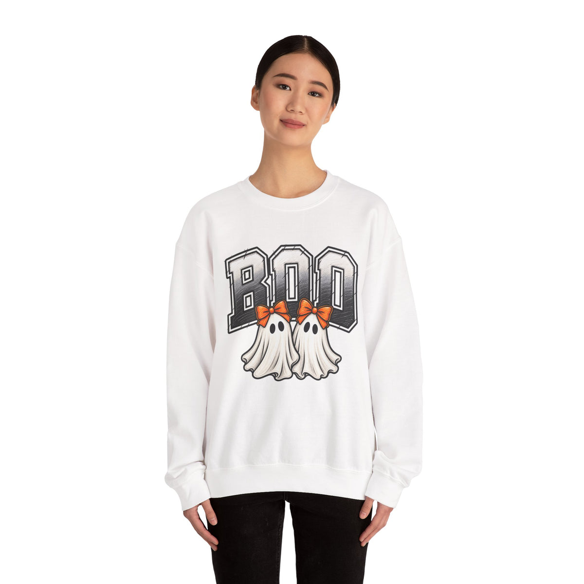 Halloween 'Boo' Ghosts Crewneck Sweatshirt — Cute Spooky Fall Pullover