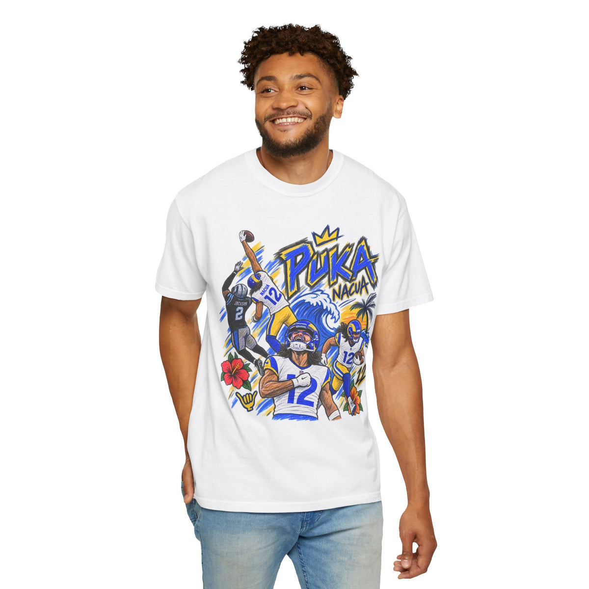 Puka Nacua Graphic T-Shirt - Sunday Standouts Sketch Series