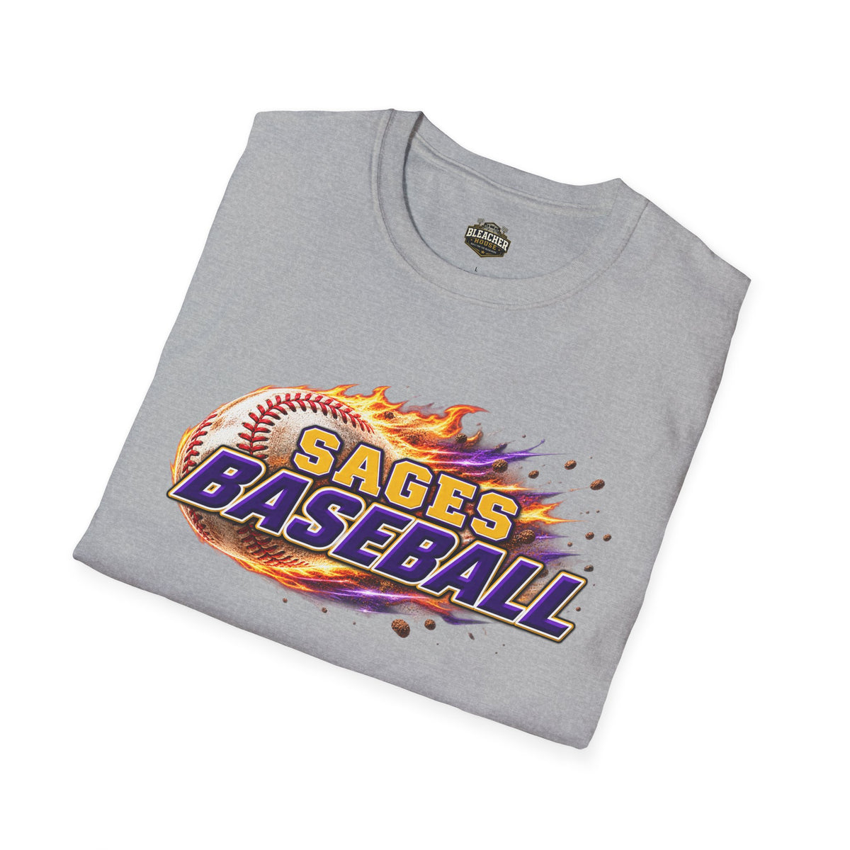 Sages Flaming Baseball T-Shirt — Flaming Baseball Team Tee