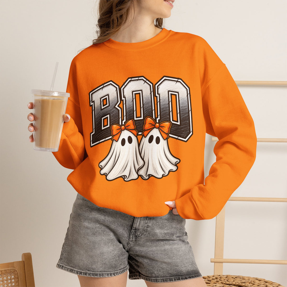 Halloween 'Boo' Ghosts Crewneck Sweatshirt — Cute Spooky Fall Pullover