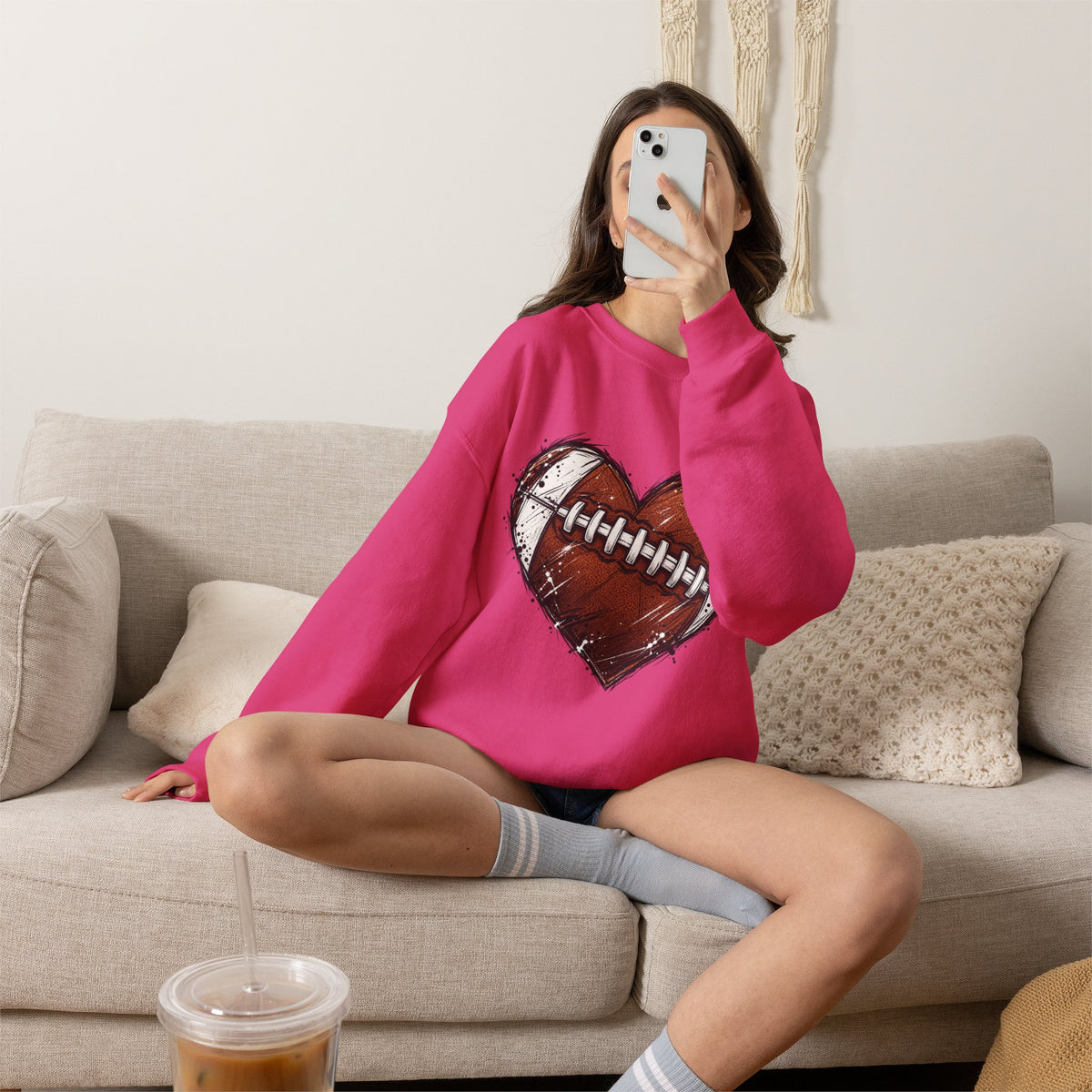 Unisex Heavy Blend™ Football Crewneck Sweatshirt