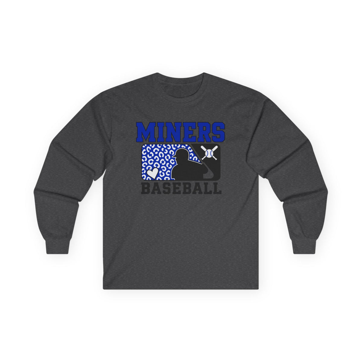 Miners Baseball Long Sleeve Tee — Leopard Print Batter Design
