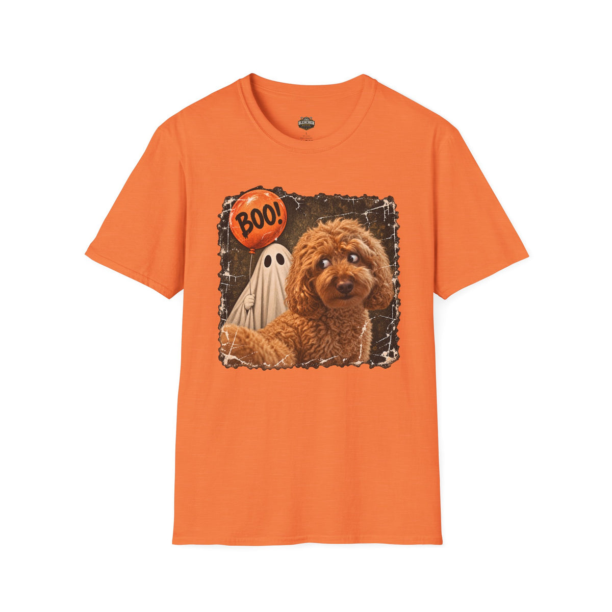 Halloween Dog T-Shirt – Cute Pup with 'Boo!' Ghost Design