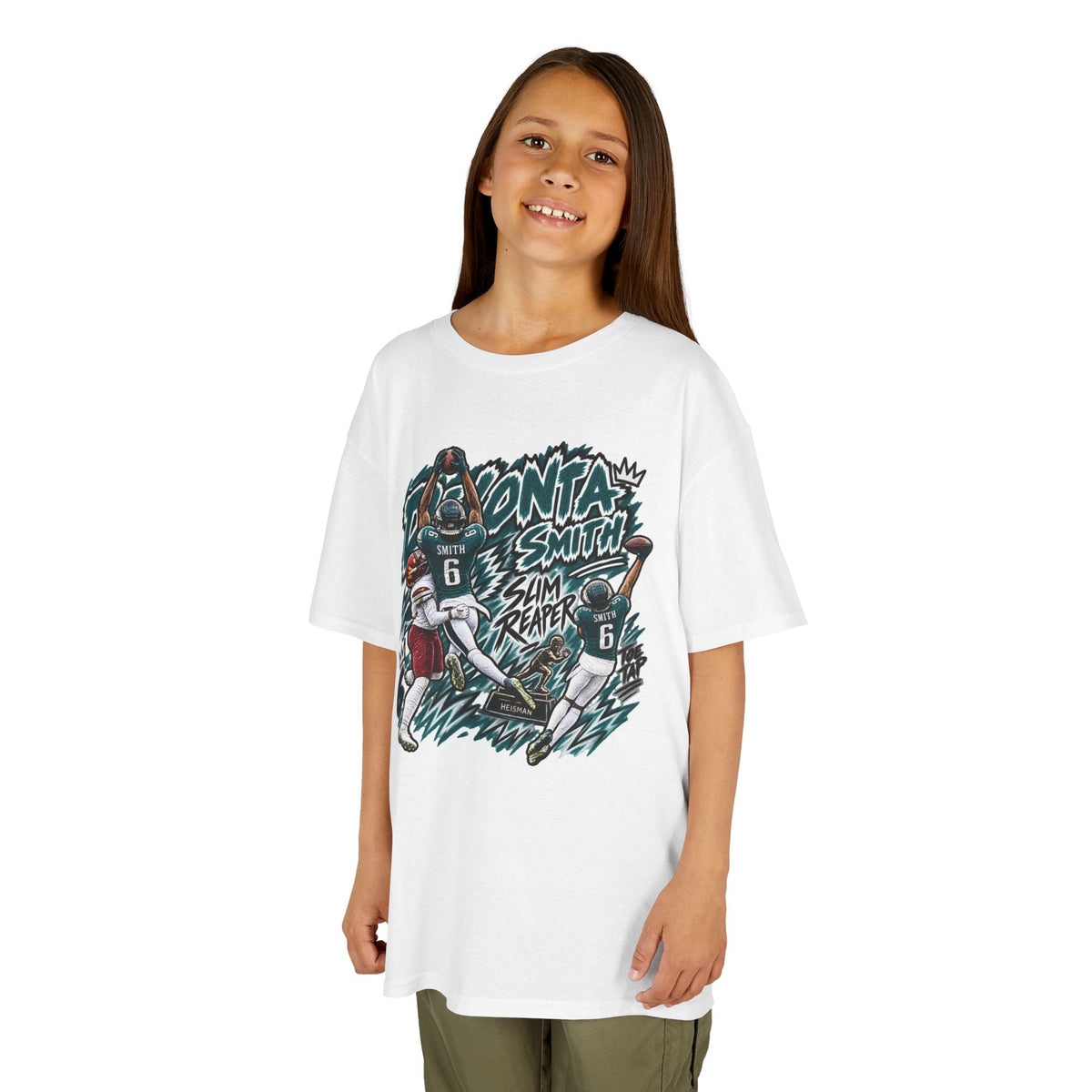 YOUTH Devonta Smith, SLIM REAPER Graphic T-Shirt - Sunday Standouts Sketch Series