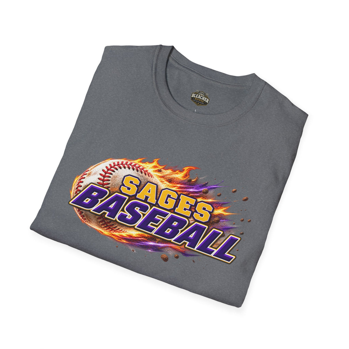 Sages Flaming Baseball T-Shirt — Flaming Baseball Team Tee