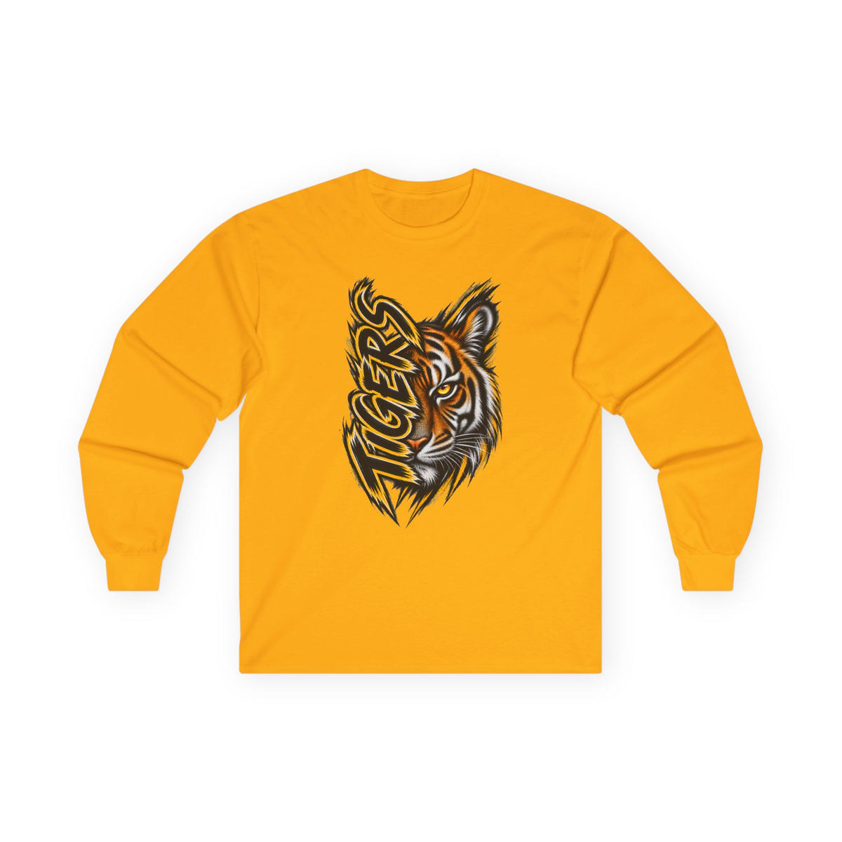 Tigers Graphic Long Sleeve Tee — Fierce Tiger Head Design
