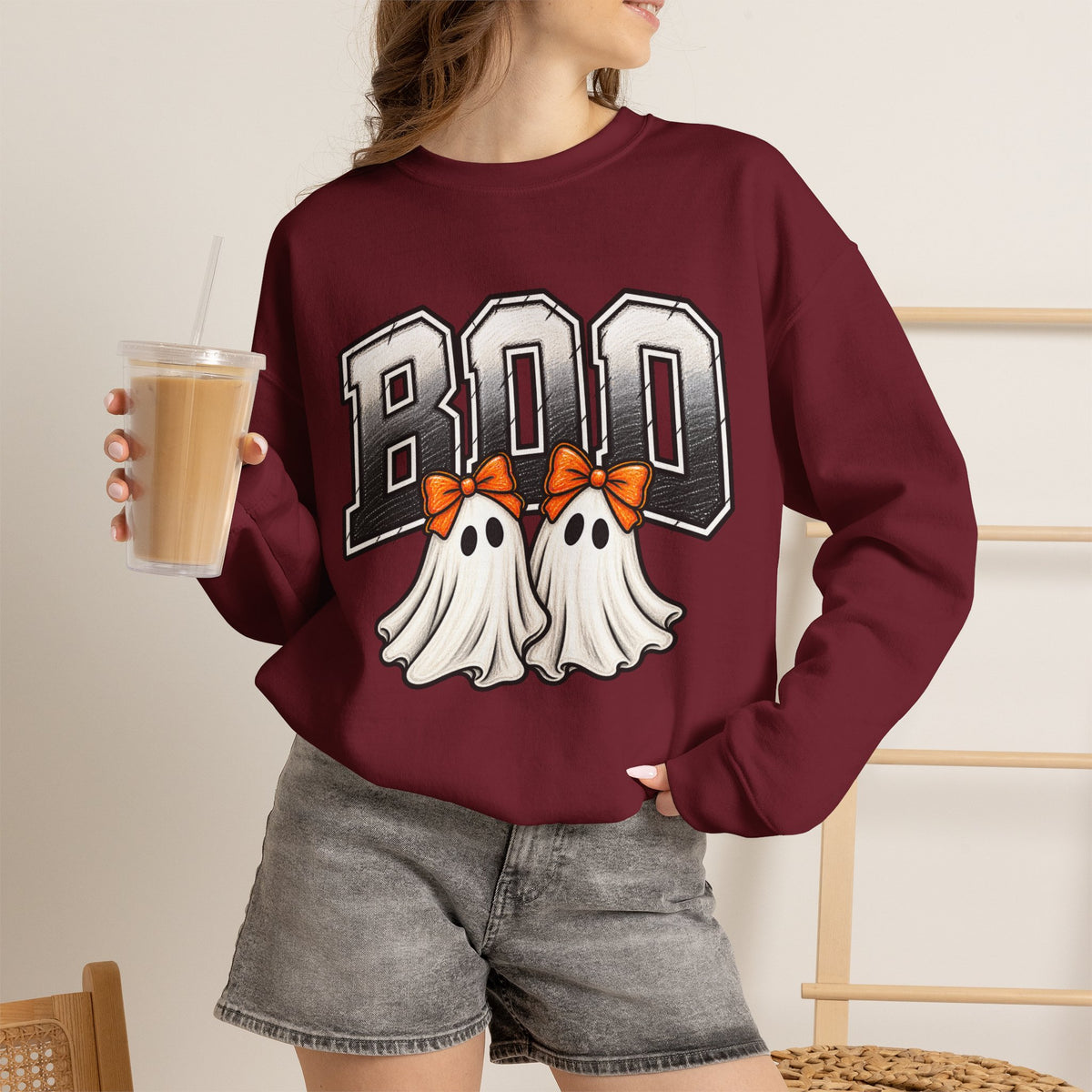 Halloween 'Boo' Ghosts Crewneck Sweatshirt — Cute Spooky Fall Pullover
