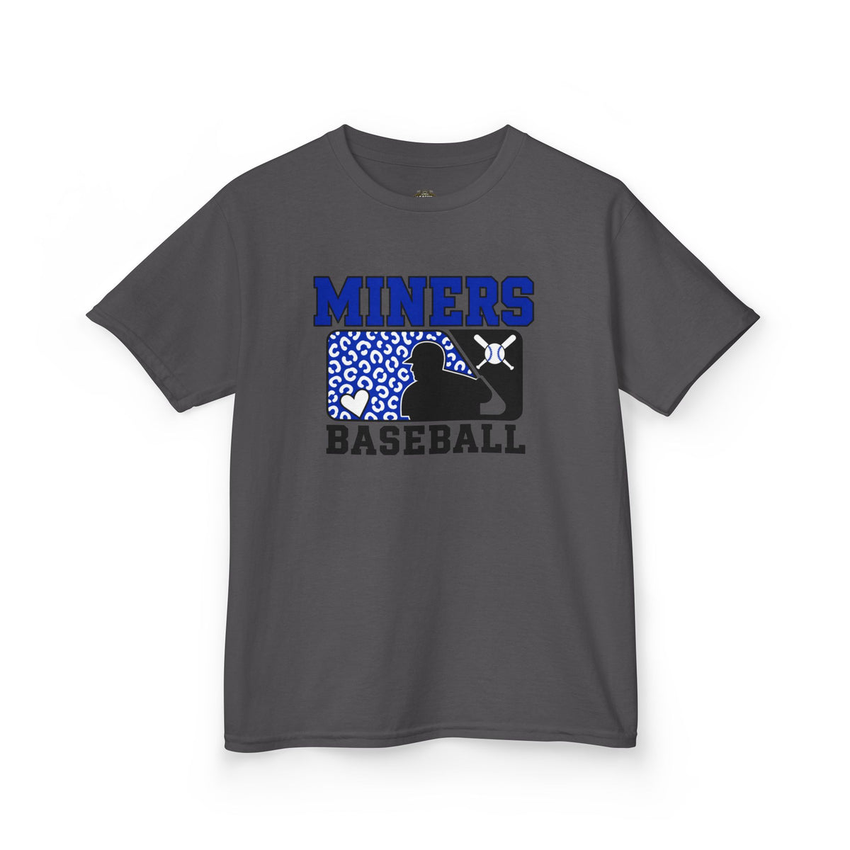 YOUTH Miners Baseball T‑Shirt — Youth Team Tee with Batting Silhouette