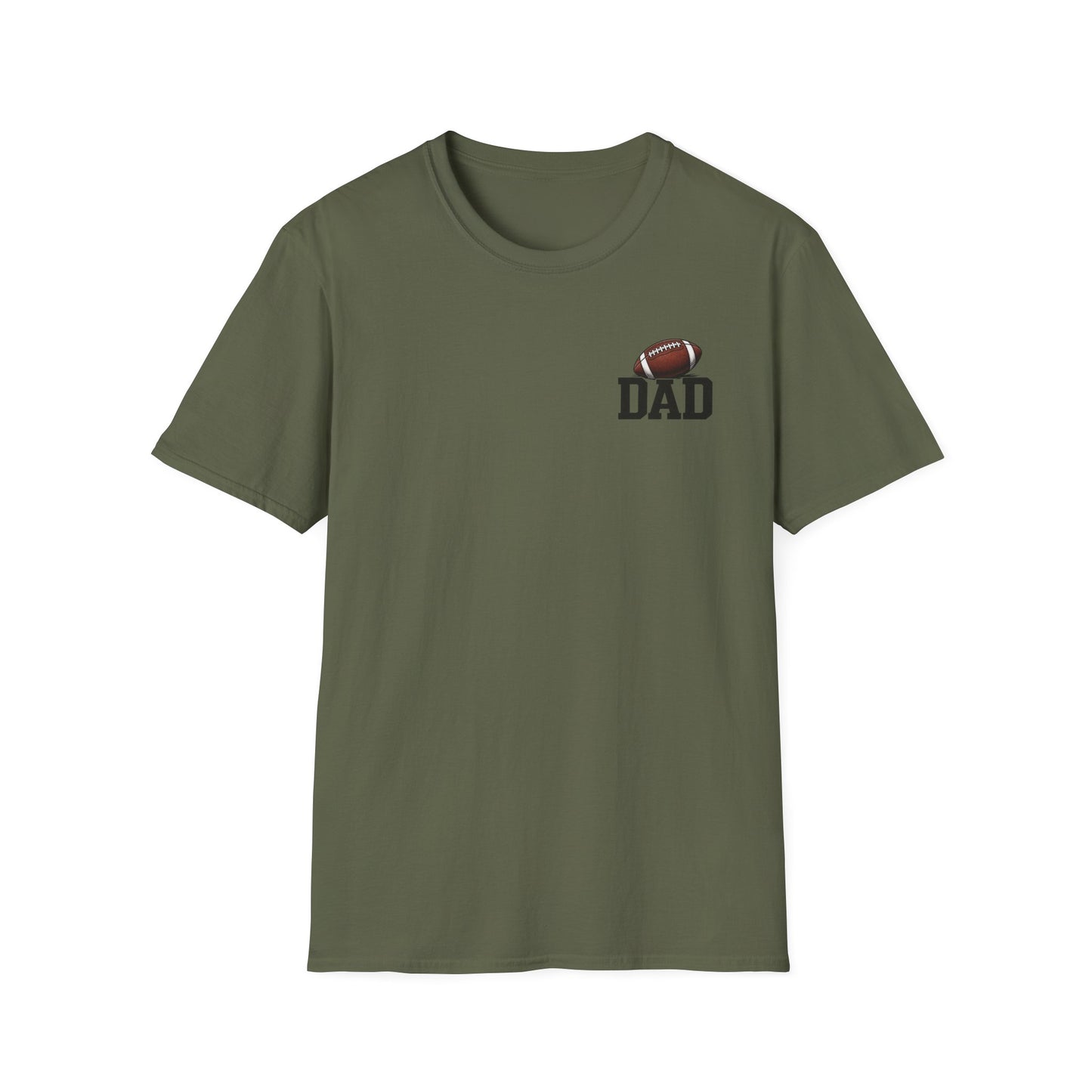 Football Dad T‑Shirt — 'DAD' with Football Chest Print