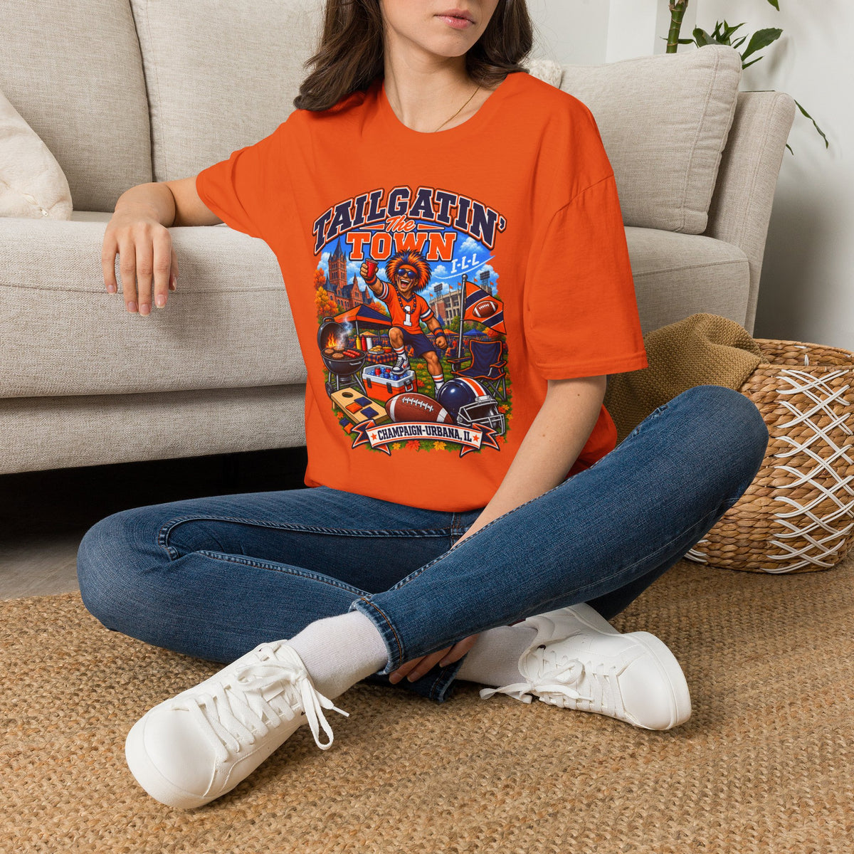 Tailgatin' the Town - ILLINOIS EDITION - College Game Day Tailgate Tee