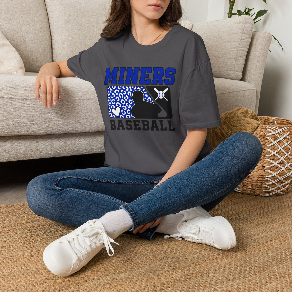 Miners Baseball T-Shirt — Leopard Print Batter Graphic Tee
