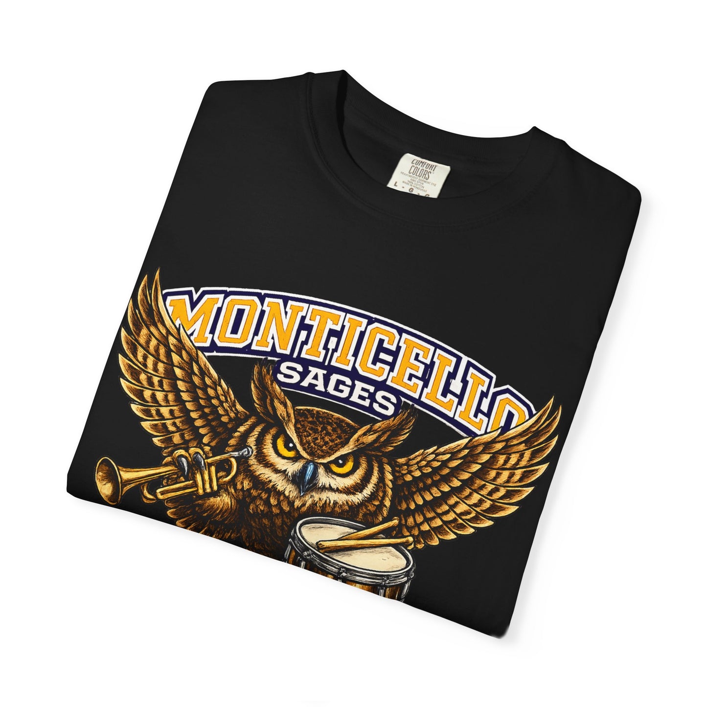 Monticello Sages Marching Band - Vintage Owl & Wings T-Shirt