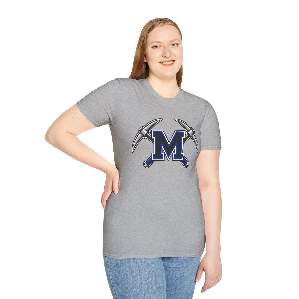 Miner M Logo T-Shirt — Crossed Pickaxes Unisex Softstyle Tee