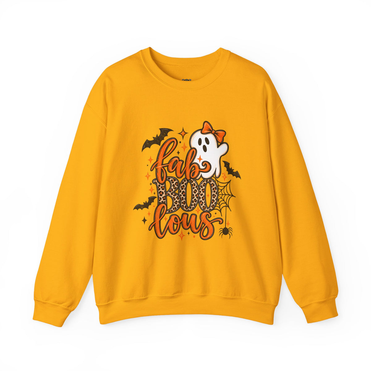 FabBOOlous Halloween Sweatshirt — Cute Ghost, Bats & Spiderweb Fall Crewneck