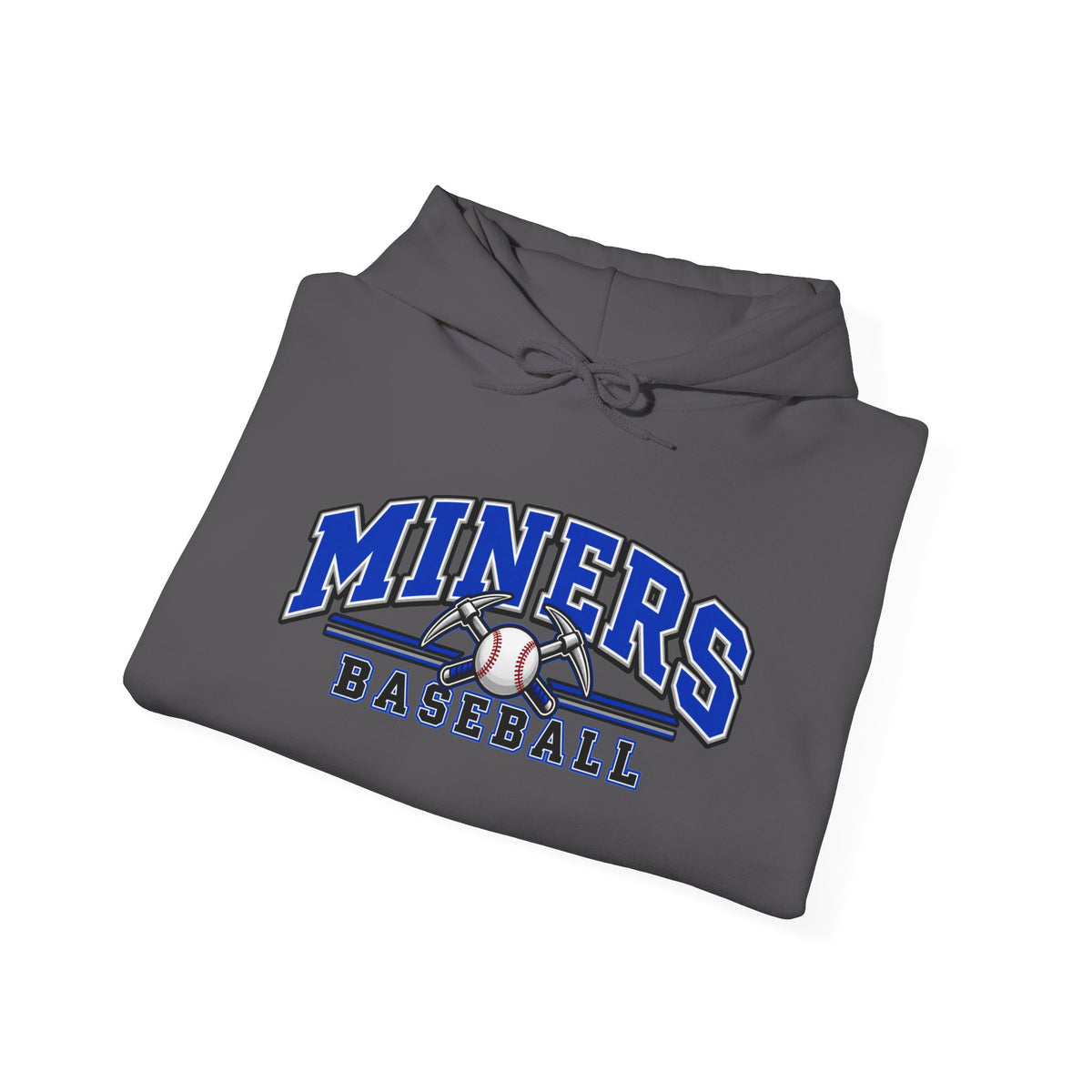 Miners Baseball Hoodie — Pickaxe Cross Logo Graphic