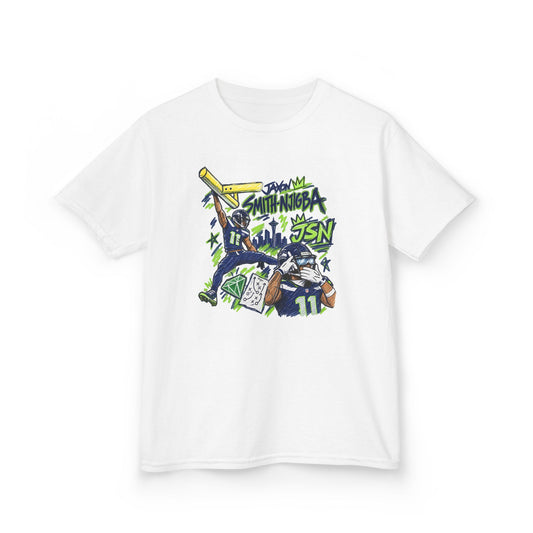 YOUTH Jaxon Smith-Njigba Graphic T-Shirt - Sunday Standouts Sketch Series
