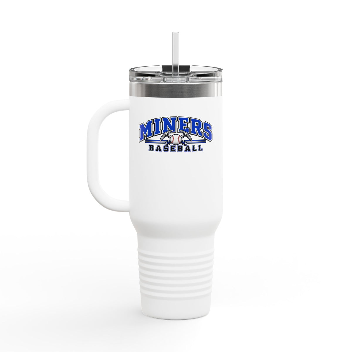 40oz Insulated Travel Mug — Block M and Miners Baseball Logos Stainless Steel Tumbler