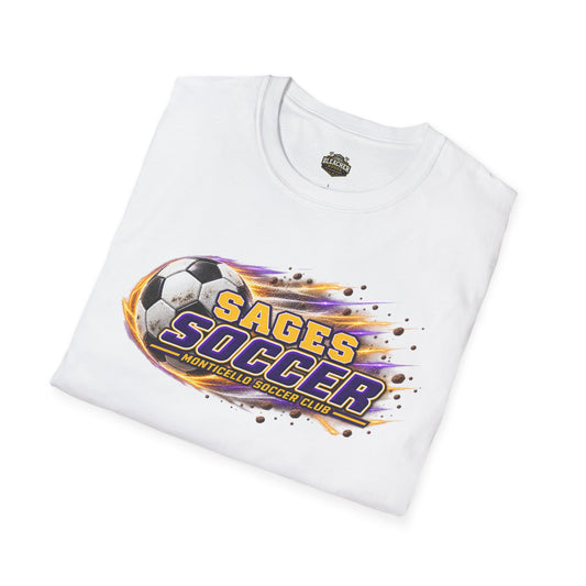 Monticello Soccer Club T Shirt - Flaming Soccer Ball