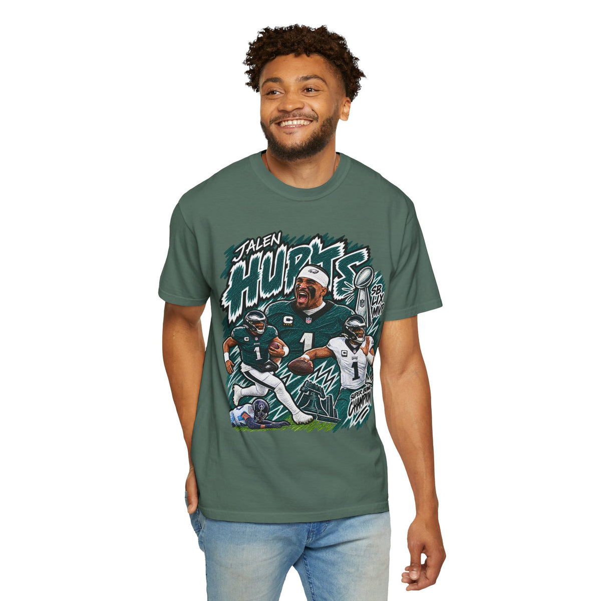 Jalen Hurts Graphic T-Shirt - Sunday Standouts Sketch Series