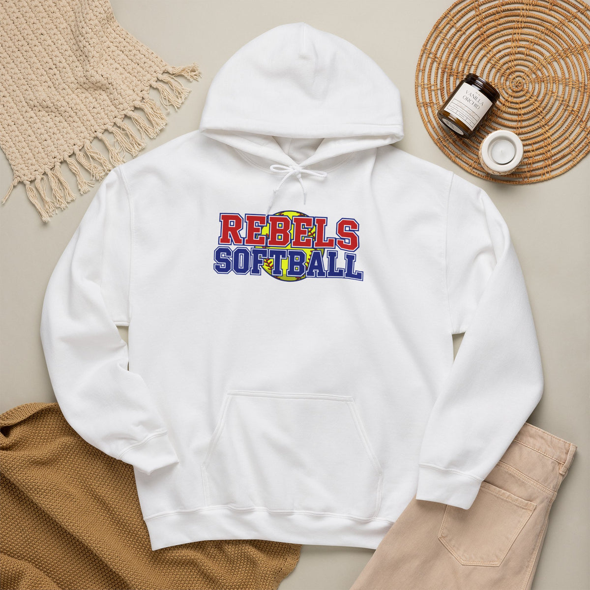 Rebels Softball Hoodie - Team Spirit Softball Pullover