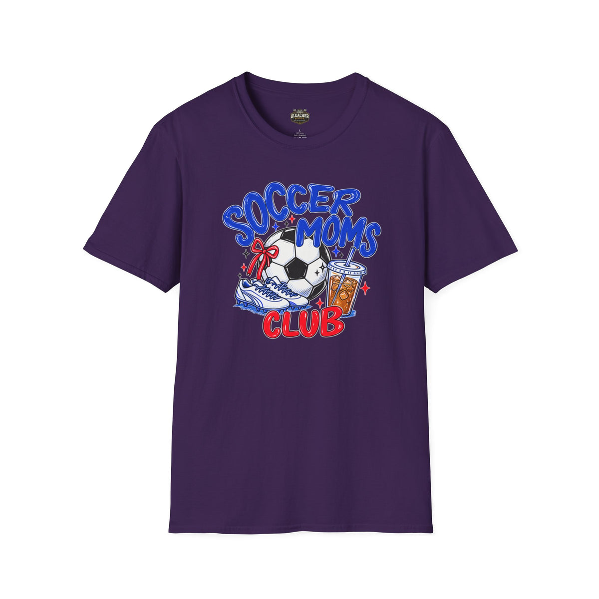 Soccer Moms Tee — 'Soccer Moms Club' Graphic T-Shirt with Ball, Cleats & Drink