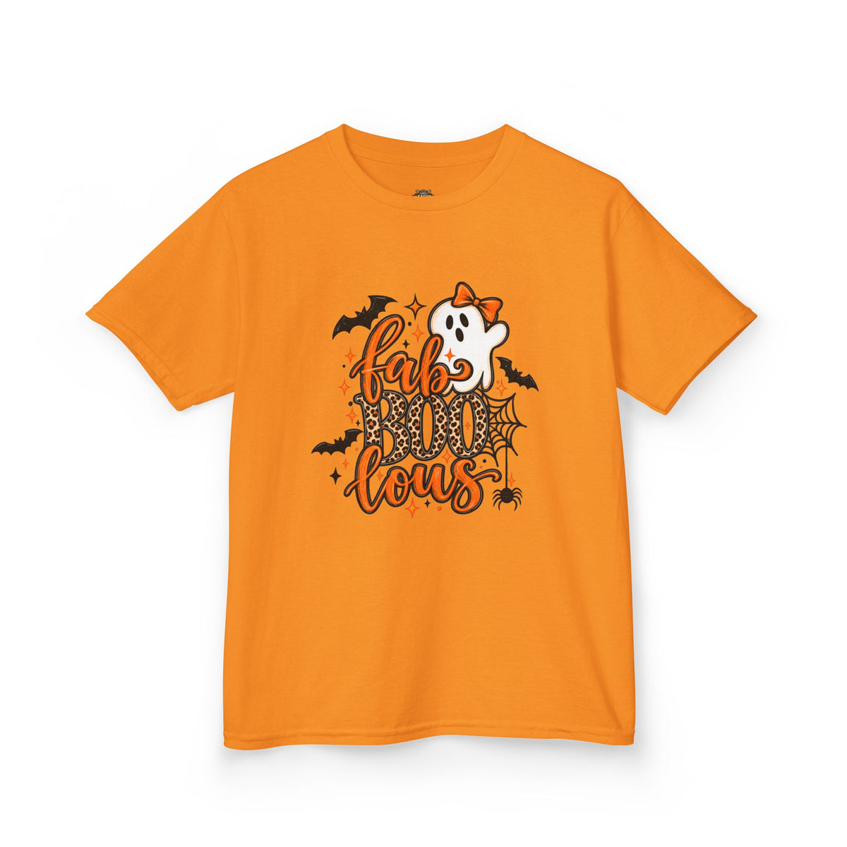 Kids Halloween Tee — "FabuBOO-lous" Ghost & Bats Halloween Shirt