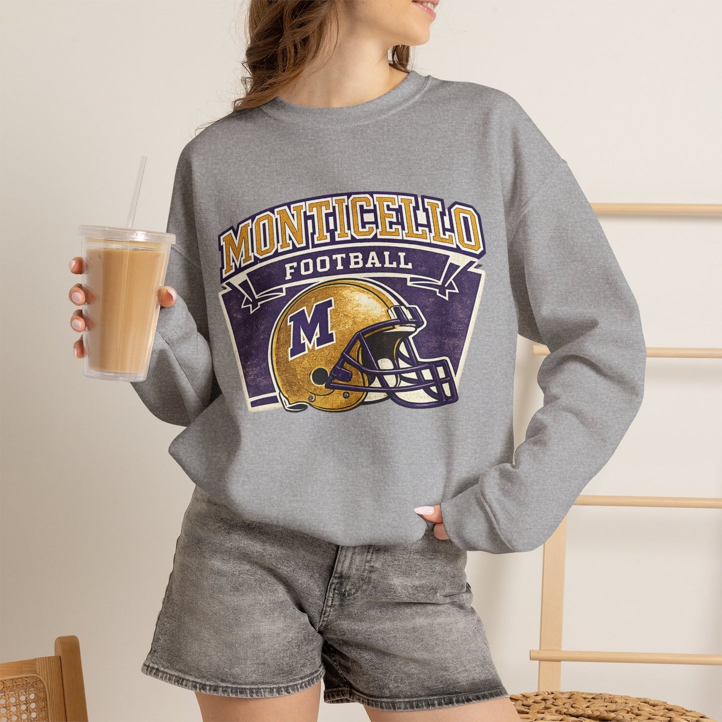 Monticello Football Vintage Crewneck Sweatshirt
