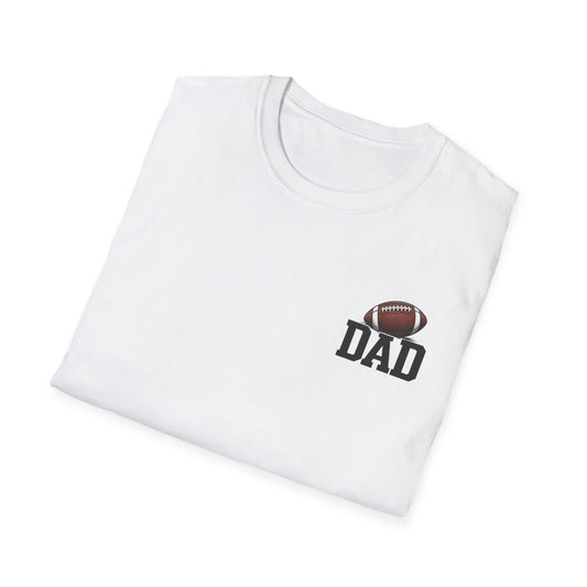 Football Dad T‑Shirt — 'DAD' with Football Chest Print